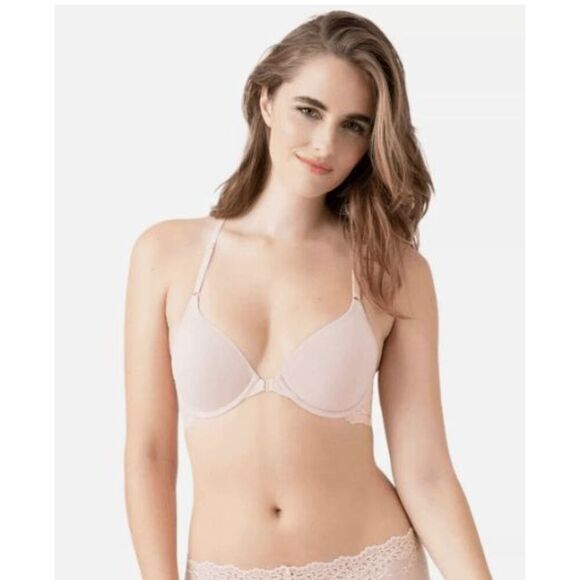 B. Tempt'd by Wacoal NWT size 32DD pink underwire bra Eyelet Front Close T-Shirt - Picture 5 of 8